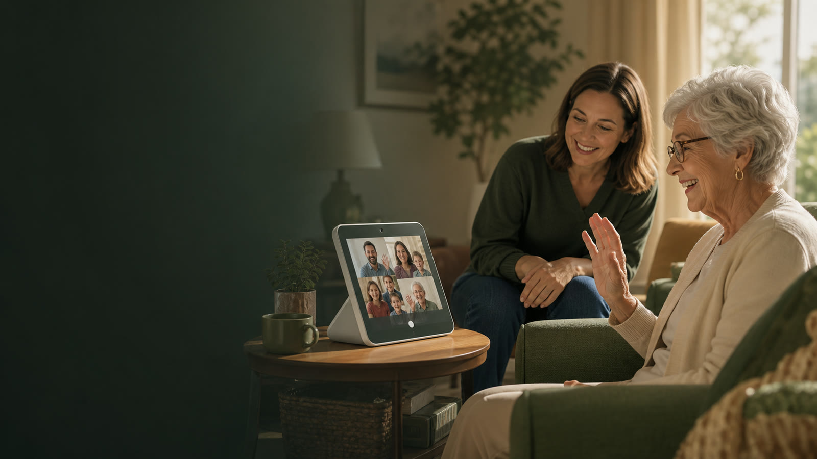 Older parent joining a video call with family